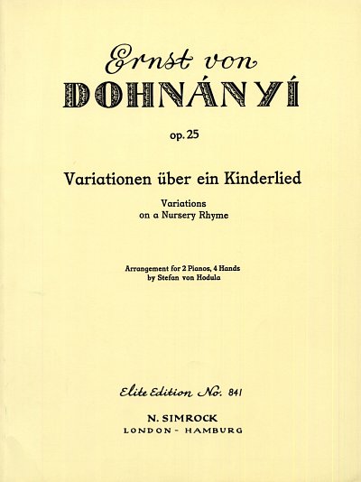 E.v. Dohnányi: Variationen über ein Kinderlied op. 25, 2Klav