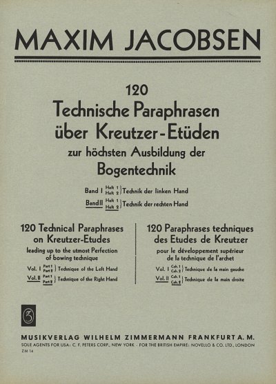 M. Jacobsen et al.: Technische Paraphrasen über Kreutzer-Etüden, Band II - Heft 2