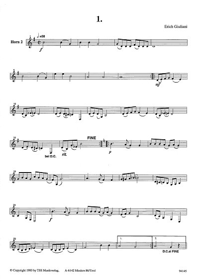 AQ: G. Erich: 20 Horn-Trios, 3Hrn (Hrn2) (B-Ware)
