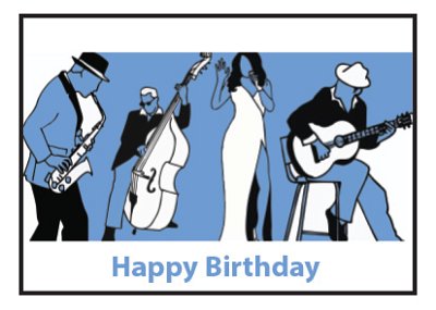 Card Happy Birthday Blues (Postkarte)