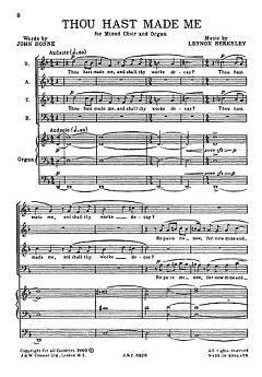L. Berkeley: Thou Hast Made Me Op.55 No.1 for SATB Chorus