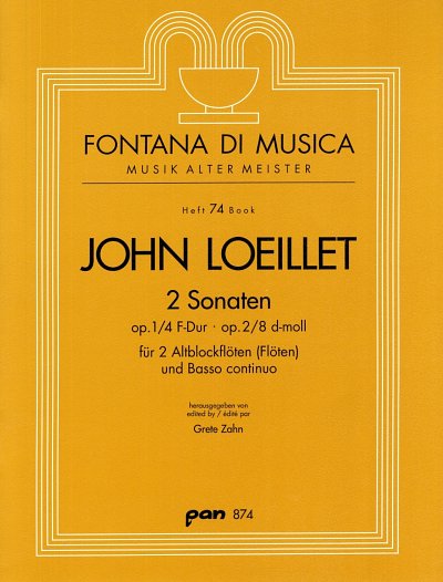 J.-B. Loeillet: Zwei Sonaten op. 1/4 F-Dur , 2AblfBc (Pa+St)