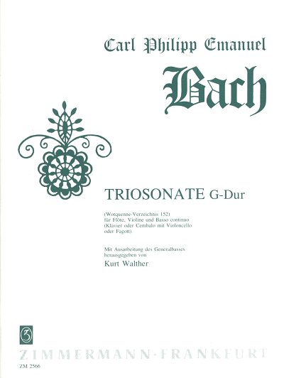 C.P.E. Bach: Triosonate G-Dur Wq 152, FlVlBc (KlavpaSt)