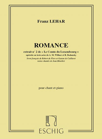 F. Lehár: Comte De Luxembourg. N. 2: Romance De Bas, GesKlav