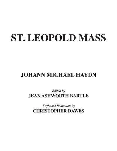 M. Haydn: St. Leopold Mass (Chpa)