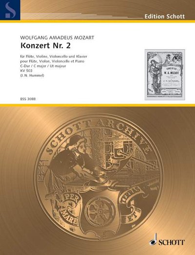 DL: W.A. Mozart: Konzert Nr. 2 C-Dur, FlVlVcKlav (Pa+St)
