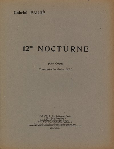 G. Fauré: Nocturne Orgue N 12 , Org