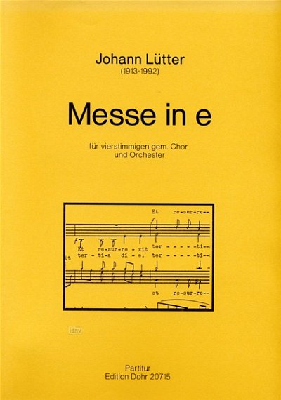 J. Lütter: Messe in e-Moll (Part.)