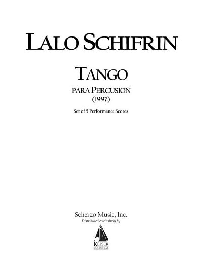 Tango Para Percusion (Tango for Percussion), Perc (Part.)