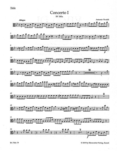 A. Vivaldi: La Stravaganza op. 4, VlStrBc (Vla)