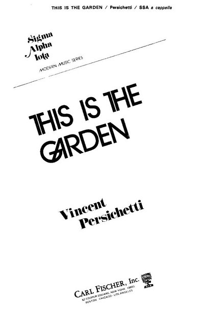 V. Persichetti: This is the Garden