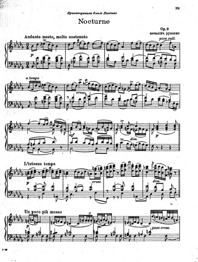 M. Lyssenko: Nocturne b-moll op. 9, Klav