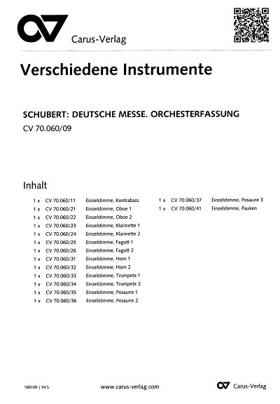 F. Schubert: Deutsche Messe D 872, GchOrch/Org (Stsatz)