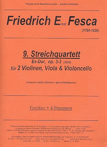 F.E. Fesca: Streichquartett Es-Dur op. 3-3, 4Str (Pa+St)