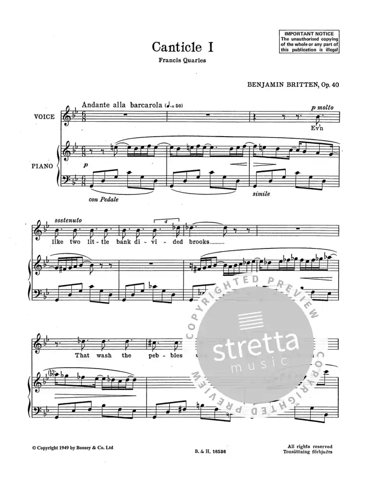 B. Britten: Canticle No.1 'My Beloved Is Mine' Op., GesHKlav (1)