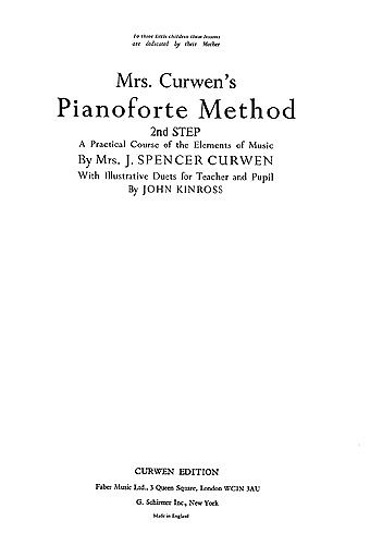 Mrs Curwen's Pianoforte Method, Klav