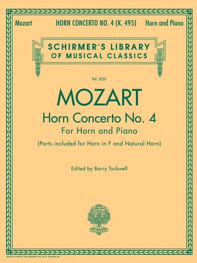 W.A. Mozart: Horn Concerto No.4, HrnKlav (KlavpaSt)