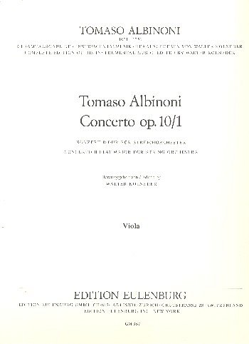 T. Albinoni: Concerto a cinque B-Dur op. 10/1, StroBc (Vla)
