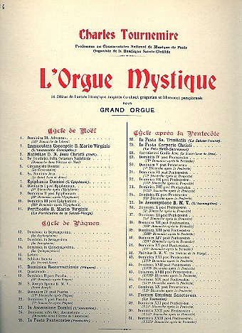 C. Tournemire: L'Orgue mystique Vol.34