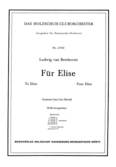 L. v. Beethoven: Fuer Elise, AkkOrch (Part.)