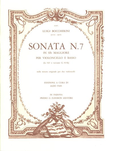 L. Boccherini: Sonata N. 7 In Si B (Pais)  (Part.)