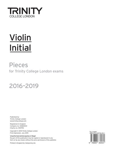 Violin Exam Pieces - Initial, Viol