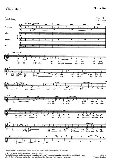 F. Liszt: Via crucis, 4GesGchOrg (Chpa)