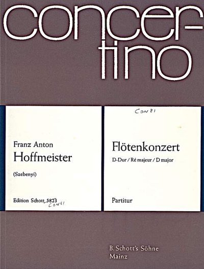 DL: F.A. Hoffmeister: Flötenkonzert D-Dur, FlOrch (Part.)