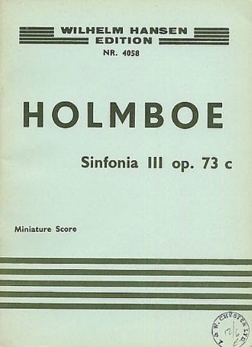 V. Holmboe: Sinfonia No. 3 For Strings, Orch (Stp)