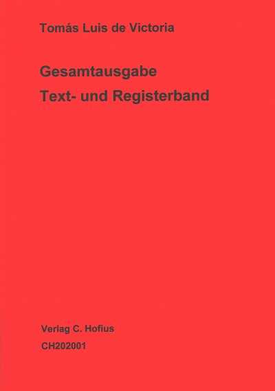 T.L. de Victoria: Text- und Registerband (Bu)