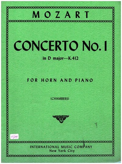 W.A. Mozart: Concerto N. 1 Re K 412 (Chambers) (Bu)