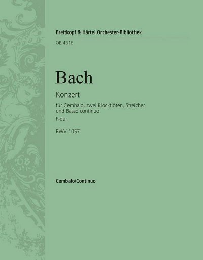 J.S. Bach: Cembalokonzert F-dur BWV 1057, CembOrch (Cemb)