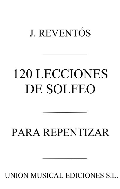 J. Reventos: 120 Lecciones De Solfeo Iii