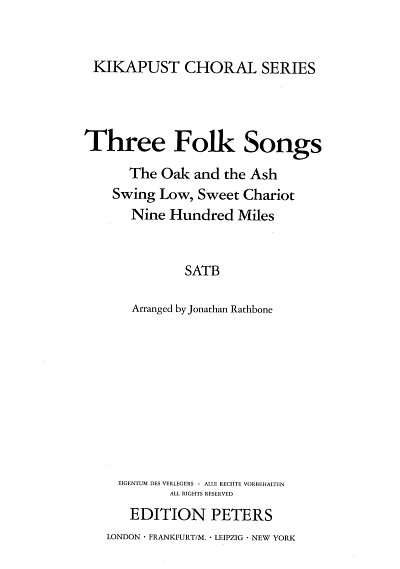 3 Folk Songs Kikapust Choral Series
