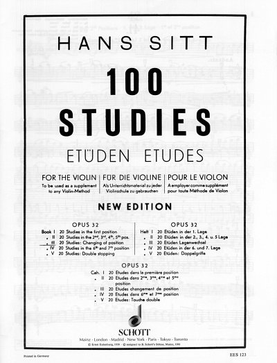 H. Sitt: 100 Studies Op 32/3