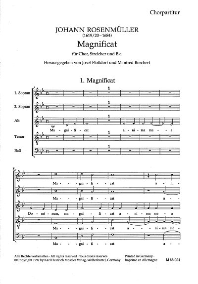 AQ: J. Rosenmueller: Magnificat - Gch Str Bc (B-Ware)