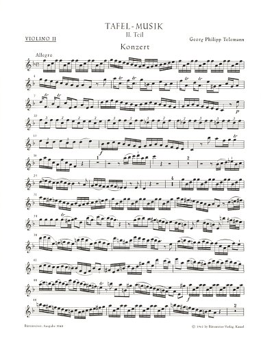G.P. Telemann: Konzert F-Dur TWV 53:F1, 3VlStrBc (Vl2sol)