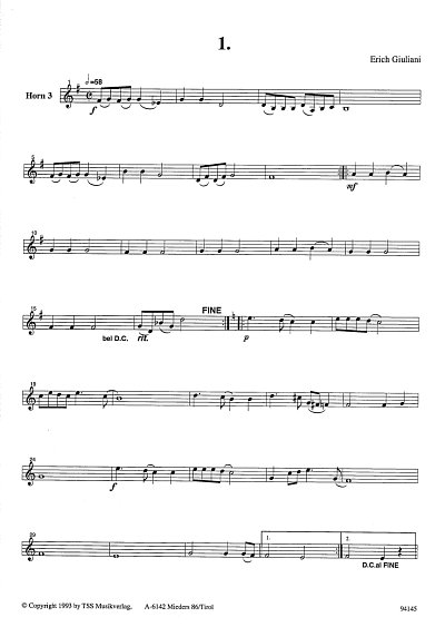AQ: G. Erich: 20 Horn-Trios, 3Hrn (Hrn3) (B-Ware)
