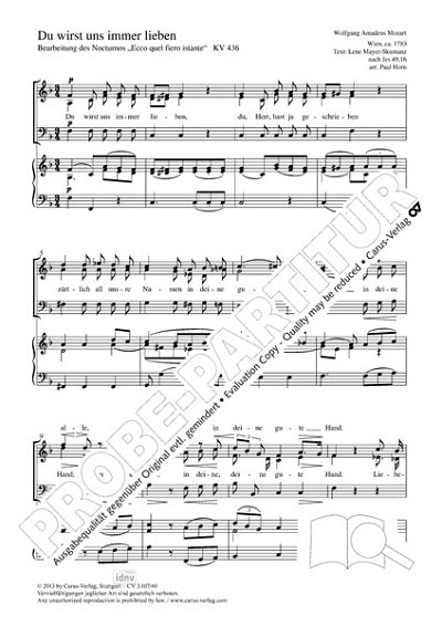 DL: W.A. Mozart: Du wirst uns immer lieben F-Du, Gch3Org (Pa