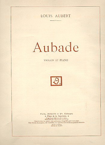 Aubade Violon-Piano , VlKlav (KlavpaSt)