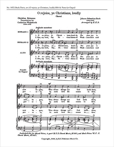 J.S. Bach: O Rejoice, Ye Christians Loudly, BWV 40