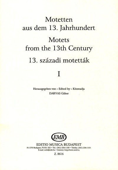 G. Darvas: Motetten aus dem 13. Jahrhundert 1, 2-3Ges (Chpa)