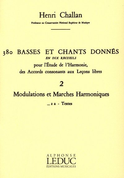 H. Challan: 380 Basses et Chants Donnés 2a