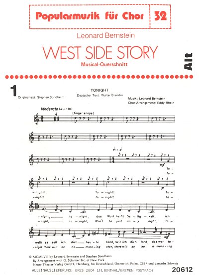 L. Bernstein: West Side Story, GchKlav (Alto)