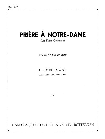 L. Boëllmann: Priere A Notre Dame