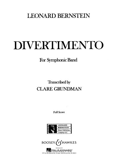 AQ: L. Bernstein: Divertimento, Blaso (Part.) (B-Ware)