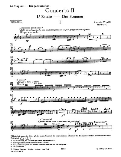 A. Vivaldi: Die Jahreszeiten - Konzert g-Moll op. 8/2  (Vl1)