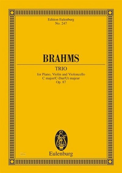 J. Brahms: Trio 2 C-Dur Op 87 Eulenburg Studienpartituren