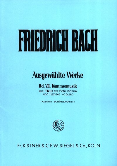 AQ: J.C.F. Bach: Trio Nr. 2 C-Dur, FlVlKlav (KlaPa+ (B-Ware)