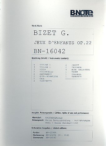 G. Bizet: Jeux d_enfants - Suite für Orchest, Sinfo (Stsatz)
